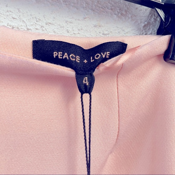 NWT Peace+Love peach color wide  leg one side ruffles pants trousers - Picture 5 of 5